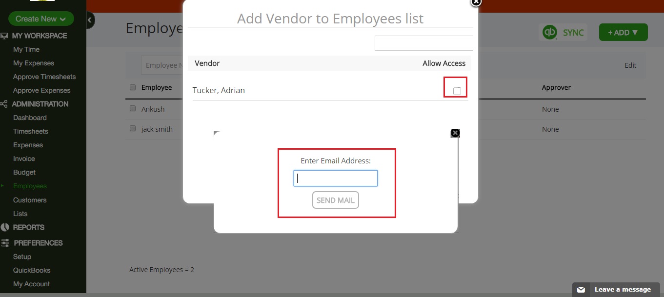 How do I setup vendors to enter timesheets and expenses? TimeRewards