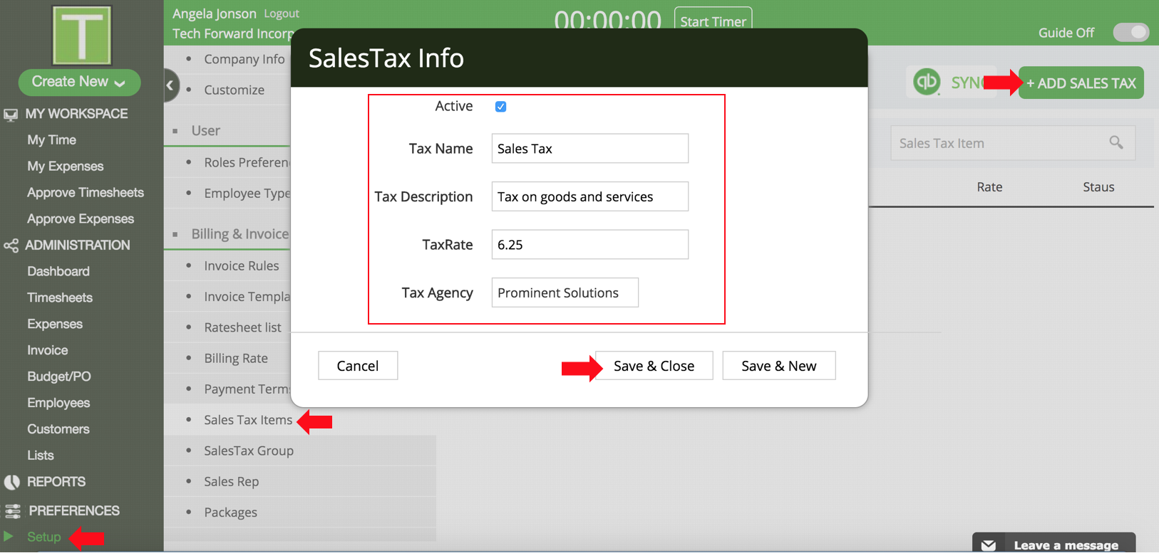 Can I Create A Sales Tax Item Timerewards Help Desk