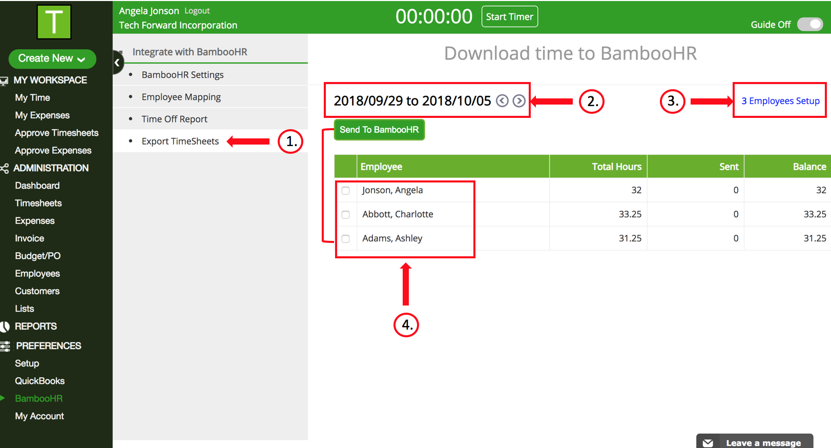 How to export timesheets to BambooHR? TimeRewards Help Desk